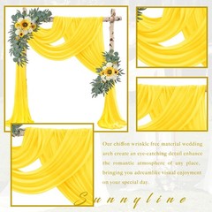 Yellow Chiffon Sheer Wedding Arch Draping Fabric Curtains 28 In x 20ft 2 Panel