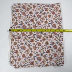Cotton Quilting Fabric Pink Blue Jacobean Floral Flowers Quilt 27×45