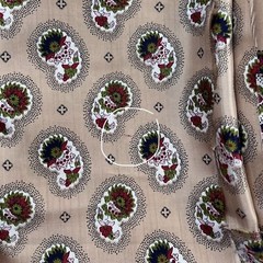 Vintage Loomskill Inc 4 Yards x 45” Paisley Floral Beige Satin Fabric
