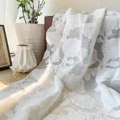 White Beige black Organza Jaquard Fabric, flower embroidery Wedding dress