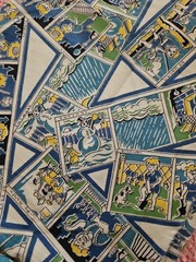 Vintage VHTF 1950s/60s Comic Strip Young Boy Cotton Fabric 1 Yard X 35″ Wide