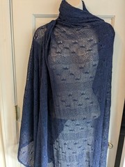 BTY x 60″ wide – Sheer Stretch Lace Apparel Nylon Fabric – Midnight Navy
