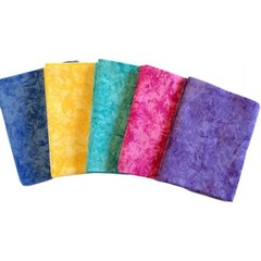 Fat Quarter Bundle 100% Cotton Batik Fabric 18×21 Inch 5 Pieces Multi-Color