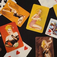 Poker Pin-Ups Playing Cards Fabric By Marcus Brothers Textiles 1 Yd