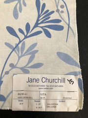 JANE CHURCHILL Vita in Blue 16 1/2 x 17″ Cotton Blend Fabric Sample