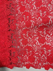 Maggie RED Guipure Venice Heavy Lace Fabric by the Yard – 10019