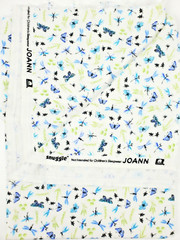 Snuggle Flannel Baby Fabric Butterflies 30″ x 42″ Pre-Shrunk Blue White Green