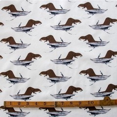 Charley Harper•Coastal Vol 2•Tree Otter, Otters Fabric!Organic Cotton•BTY