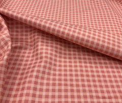 MARCUS BROTHERS TEXTILES – PINK & CORAL CHECK BY FAYE BURGOS- BY THE YARD