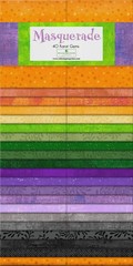 Masquerade ~ 40 2-1/2 Strips ~ Wilmington Prints~Green, Orange, Black, Halloween