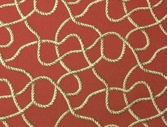 TOMMY BAHAMA GUATA-LOOP CORAL RED COWBOY NAUTICAL ROPE COTTON FABRIC BY THE YARD