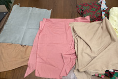 Scrap Fabric Lot Cotton Solids Prints Mixed Themes Quilt Crafts Over 3.5 lbs