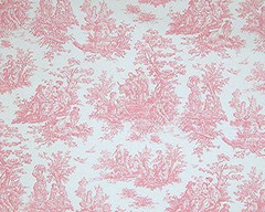 Drapery Upholstery Fabric 100% Cotton Duck Jamestown Toile – Baby Pink / White