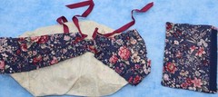 Unbranded Navy Floral Basket Liner & Handle Gripper 8 x 5 x 5.5 Replacement