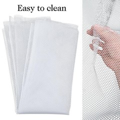 63 x 59 Inch White Mesh Fabric, Slightly Stretch Fabric Cuttable