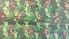 Vintage Fabric Remnant*Scooby-Doo Dog Camo*Brushed Flannel 30″ x 30″ *Z*