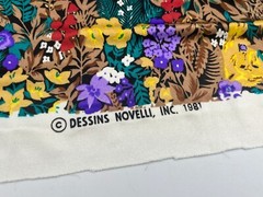Rare Vintage 1981 Dessins Novelli Floral Safari Lion Fabric 38″ x 59″ Stretchy