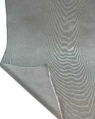 Green Silk Moire Fabric, Watermark Patterned, By 2 Meters.
