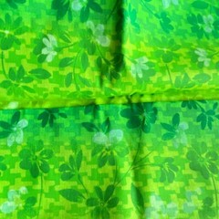 2 YD Bright Green Ombre Floral Fabric Cotton Print