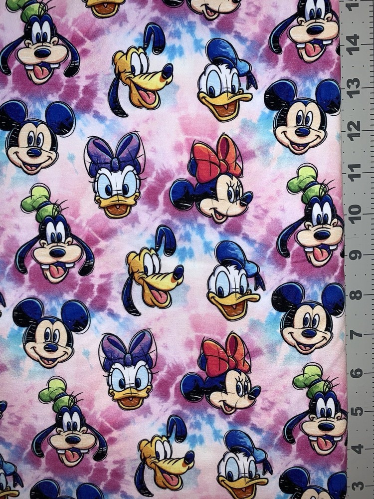 Mickey Mouse And Friends Custom Fabric Fat Quarter 18”x28” Cotton Spandex