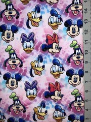 Mickey Mouse And Friends Custom Fabric Fat Quarter 18”x28” Cotton Spandex