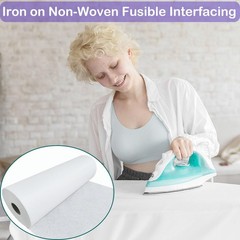 Iron-On Non-Woven Fusible Interfacing 15.7 Inch x 15.7Inch x 54.7Yard, White