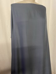 100% French Silk Georgette Slate Blue Muted Steel Grey Fabric 2.5Yards 45″ Wide