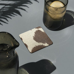 Cow Print Vinyl, Smooth Textured Animal Hide Pattern Faux Leather, Embossed Upho