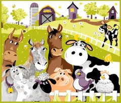 Multi Barnyard Buddies Play Mat Panel 36in 44/45in