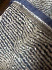 Navy & Silver Metallic Fabric Drapes Pillow Upholstery New 58” X 102” Sew Crft