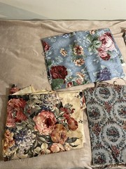 3.5 Lb Bag of Various Vintage Upholstery Chair Fabric Quilting Great Patterns