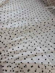 Nude Beige Tulle Velvet Polka dots Fabric For Dress Fabric By The Yard Stretch