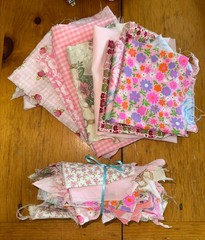 Lots of Vintage Fabric Pieces Scraps Quilt Craft Repair Mostly Cotton, By Color