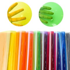XHT 9 Pcs Clear PVC Vinyl, 21cmx30cm Fluorescent Solid Color Transparent Waterpr