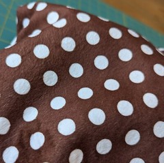 Minky 1.25 Yds x 58″ Wide Chocolate Brown & White Polka Dots Plush Fabric