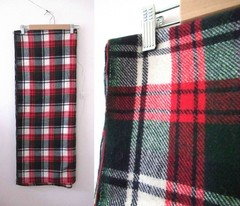 Vintage Tartan Wool Plaid Fabric 140cm x 1.8m