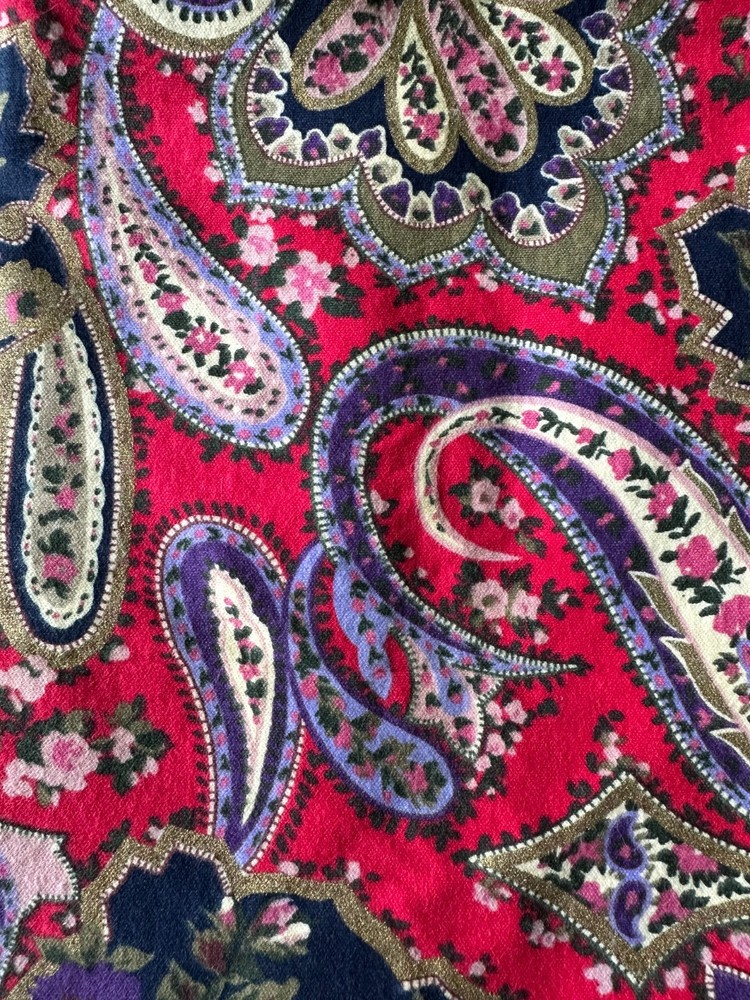 Vintage Paisley Floral Knit Fabric 1.69 yd 1995 JBJ Fabrics NOS NEW