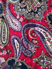 Vintage Paisley Floral Knit Fabric 1.69 yd 1995 JBJ Fabrics NOS NEW