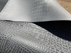 1 Yard Gray Alligator Crocodile Embossed Vinyl Faux Leather Upholstery 36” x 54”