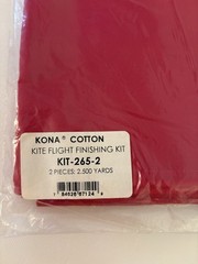 Kona Cotton Kite Flight Finishing Kit Kit-265-2 2 Pieces 2.5 Yards Red NWT