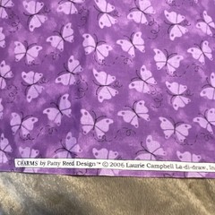Fabric Traditions Purple Butterfly Theme Up to 45” Wide Fabric