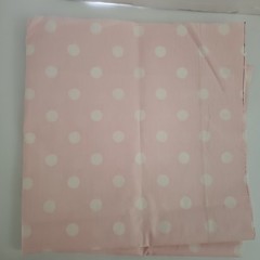 Fabric Remnant Material 24×90″ Cut Stains Fade Peach Pink Polka Dot Distressed