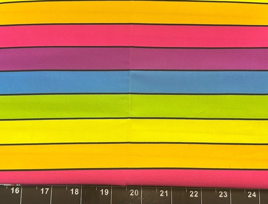 Tina Scrap 9″x21″ Stripe Strip Lines Colorful Bright Rainbow Hot COTTON Fabric