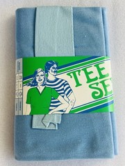 Vtg 70s Tee Set Fabric Wholesale Lot 7pc Deadstock Knit Ribbing NOS Stripe Solid