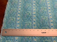 3 Lot Quilted Fabric Paisley 42”x39” Blue 1 Yd 40”+ 1 Yd 27” Brown 39”x 17.5”