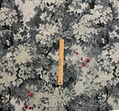 SCALAMANDRE MARLY GRIGIO FLORAL EXCLUSIVE VELVET FABRIC BY 1/2(0.5) YARD 51″W