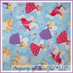 BonEful Fabric Cotton Quilt Unicorn Horse Fairy Star Pink Princess Girl MI SCRAP