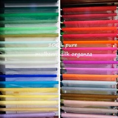 Solid Color Pure Silk Organza 45” By Yards Silk Gauze Fabric Wedding Crafts DIY