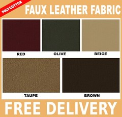 Vinyl Leather Fabric – 54″ W/Poly Cotton – Sold by Yard/Colors – Free Shipping!!