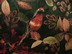 Curtain Upholstery Velvet Fabric “Pheasant Forest” Soft Furnishing Cushion Use